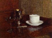 Henri Fantin-Latour Glass, Silver Goblet and Cup of Champagne Germany oil painting artist